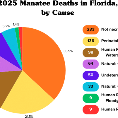 2025 Manatee Deaths In Florida, By Cause(2)